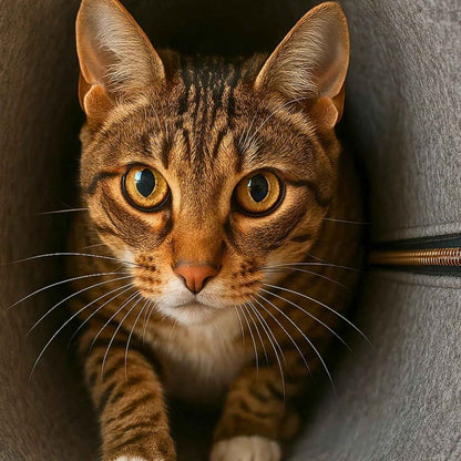 Refugio acogedor y túnel de juego para tus gatos