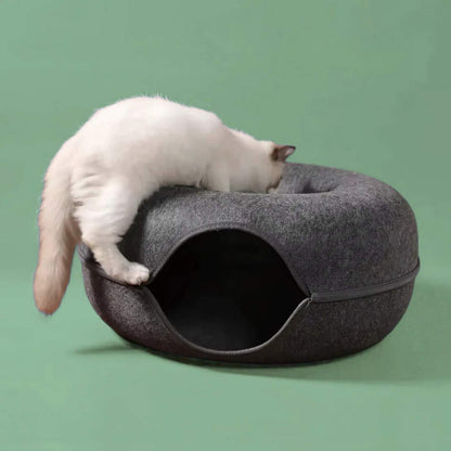 Refugio acogedor y túnel de juego para tus gatos