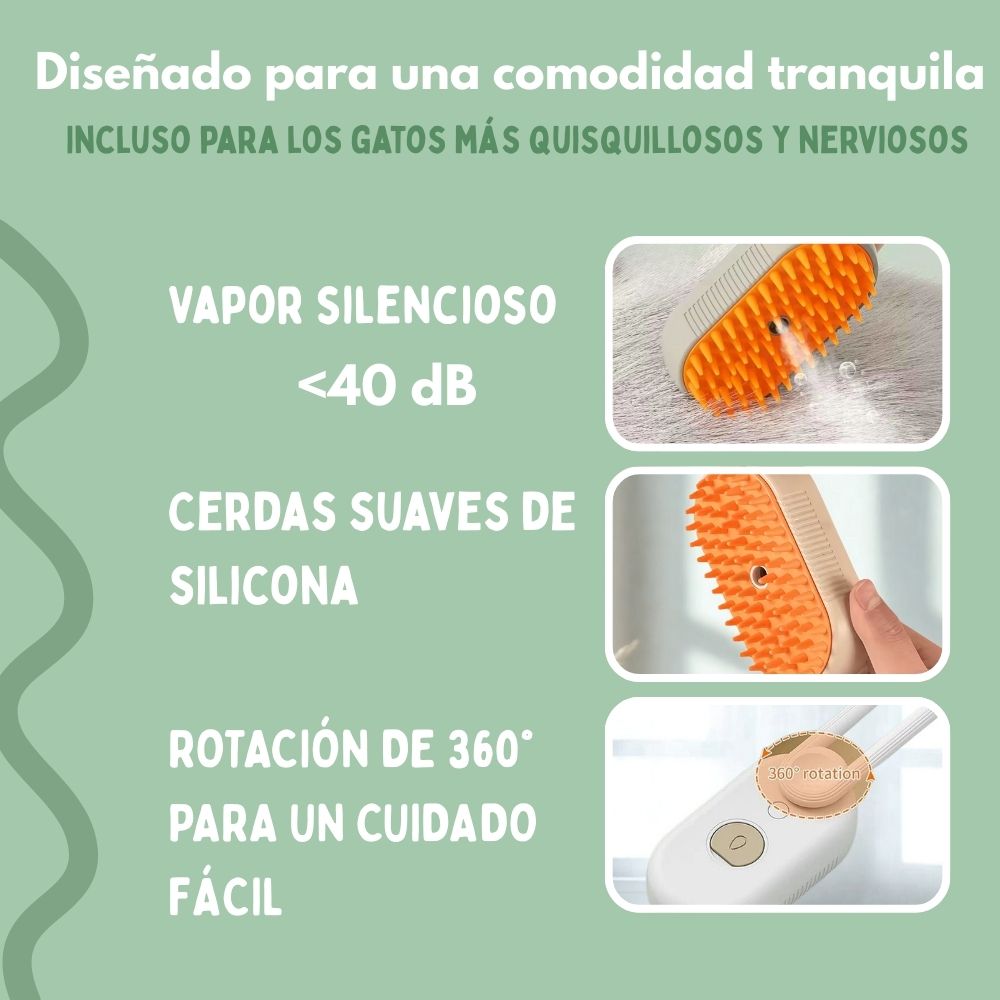 Cepillo de vapor multifuncional 4 en 1 para perros