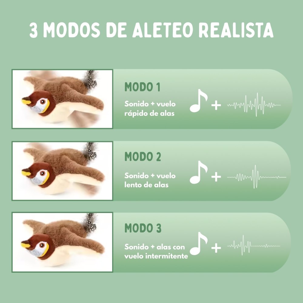 Juguete interactivo de pájaro para gatos