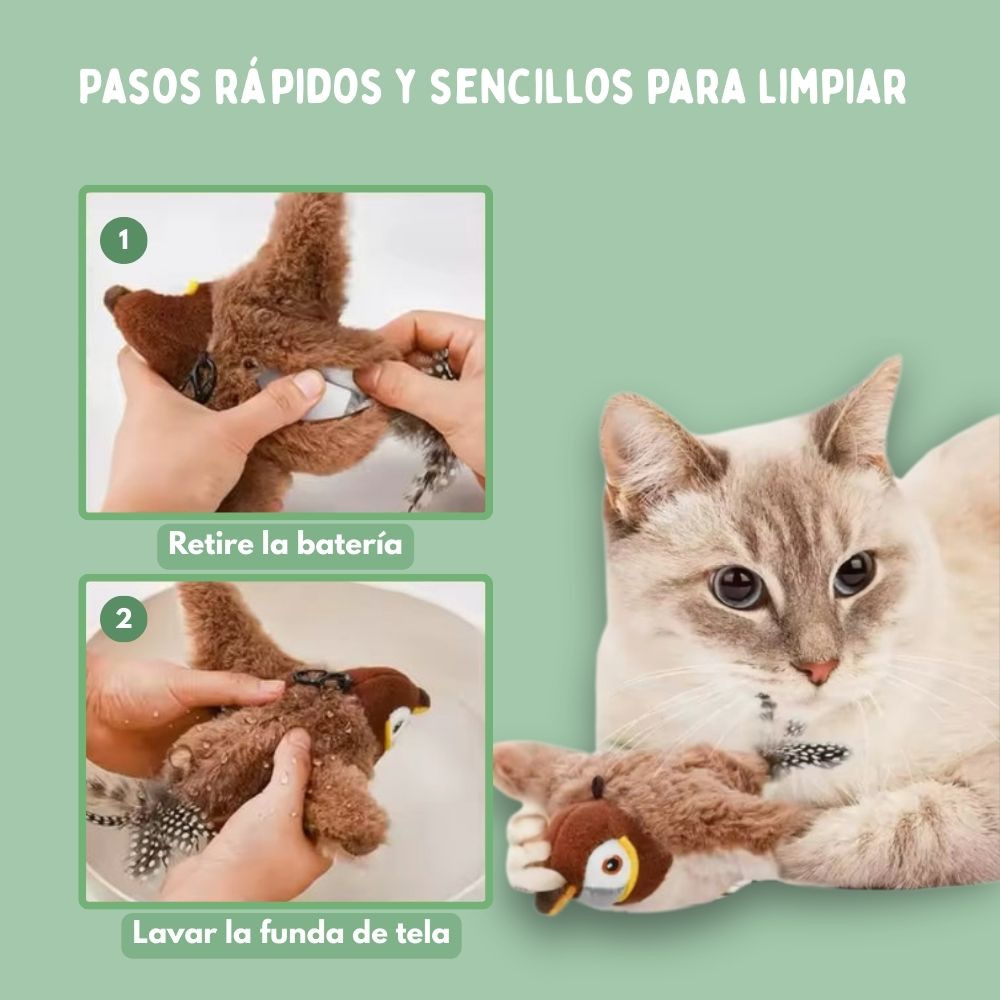 Juguete interactivo de pájaro para gatos